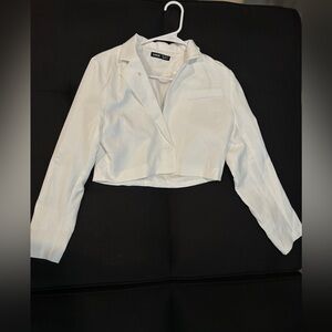 SHEIN Elegant White Cropped Jacket